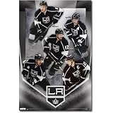 Professionally Framed Los Angeles Kings Collage Sports Poster Print - 22x34 with RichAndFramous Black Wood Frame