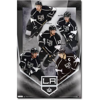 Los Angeles Kings Collage Sports Poster Print - 22x34 custom fit with RichAndFramous Black 22 inch Poster Hangers
