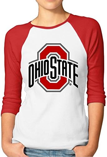 Ladies Ohio State Buckeyes 3/4 Sleeve Baseball Tshirt Raglan Jersey Shirt