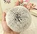 Minigianni Natural Rabbit Fur Pom Keychain (Gray)