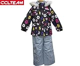 【品番】365-6260(花・ドット柄) キッズ・ジュニアスキーウエア 女の子 110cm BLACK×L.GRAY