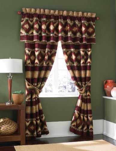 Croscill Home Fashions Navajo Pole Top Drapery, 82-Inch by 84-Inch, Camel