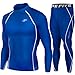 JustOneStyle Skin Tight Compression Base Layer Long Sleeve Under Shirt & Pants Blue Set