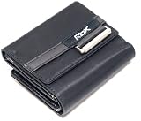 Genuine Reebok Black Nylon / Vinyl Leather Like Bifold Wallet With Coin Pouch And Flip Up Id / Credit Card Holders
