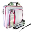 Kroo Purple and Pink Pin Carrying Case Optional Shoulder Strap For Coby TF-DVD1023 10.2-Inch Widescreen TFT Portable DVD/CD/MP3 Player Now with More Space, More Durable, Looks CooL + Includes a 4-inch Determination Hand Strap