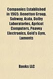 Companies Established in 1965: Benetton Group, Subway, Asda, Dolby Laboratories, Apricot Computers, Peavey Electronics, Gold's Gym, Lamonts-