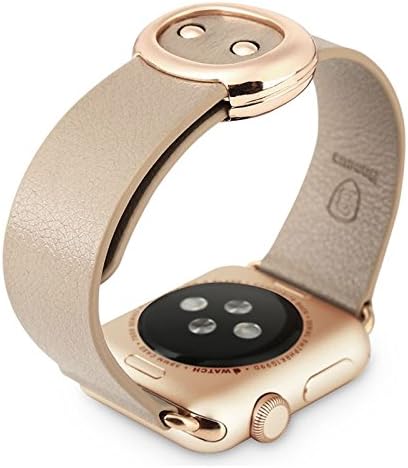 Apple Watch 38mm Premium Genuine Leather Band Wirst Armband Watchband by Soul Cole Ultra Light with Stainless Steel Round Buckle clasp for Apple Watch 38mm