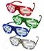 Fun Central (T001) LED Light Up Slotted Shades - Assorted Colors 12ct, Supreme Battery life, 3 mode, 6 Leds per pair, Batteries pre-installed