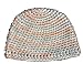 Eco Friendly Peach and Pale Aqua Hand Dyed Cotton Beanie- 0 to 3 Months Size