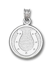 925 Silver Indianapolis Colts Round Horseshoe Pendant