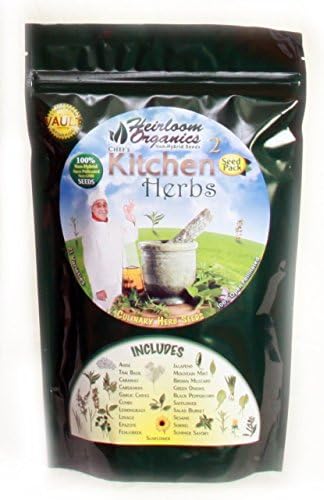 Heirloom Organics NON-GMO Professional Kitchen Herb Seeds - 21 Varieties Culinary Non-Hybrid Herb Seeds - Sealed for Long Term Storage