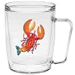 Colorful Caribbean Lobster 18 oz Insulated Coffee Mug, Clear