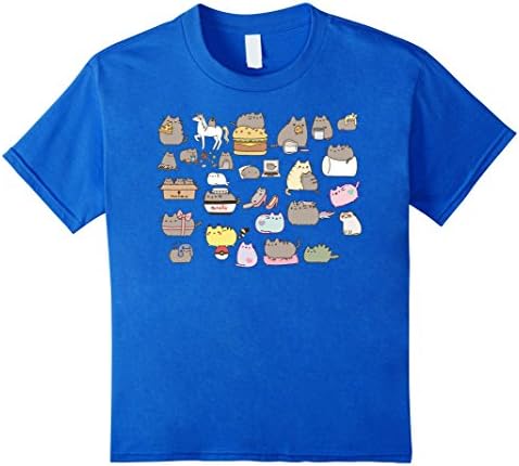 Kids Cat Sticker TShirt 8 Royal Blue