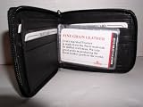 MEN'S GENUINE LEATHER BLACK ZIPPER BILLFORLD