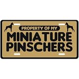 NEW  PROPERTY OF MY MINIATURE PINSCHERS  LICENSE PLATE SIGN DOG