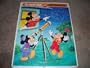Vintage Walt Disney Mickey Mouse Extra Thick Frame Tray Puzzle with Poster Picture on Back - Star Gazing Theme - By Whitman