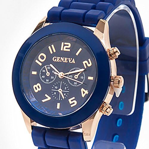 EAST 2 WEST GENEVA unisex fashion popular watches Silicon Band Dark Blue (Japan Import)