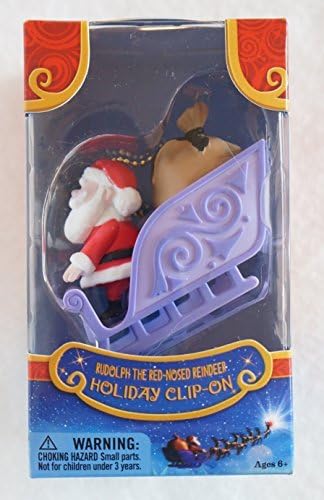 Rudolph the Red-Nosed Reindeer SANTA AND SLEIGH Holiday Clip-On 50th Anniversary