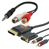 For Xbox 360 HD VGA AV Cable + RCA To 3.5MM Adapter