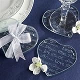 Good Wishes Heart Glass Coasters (Set of 18)