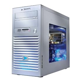 Velocity Micro Edge Mx115 Desktop PC (2.4 GHz Intel Core 2 Quad Q6600 Processor, 4 GB RAM, 500 GB Hard Drive, NVidia 9800GT Graphics, Vista Premium) Silver