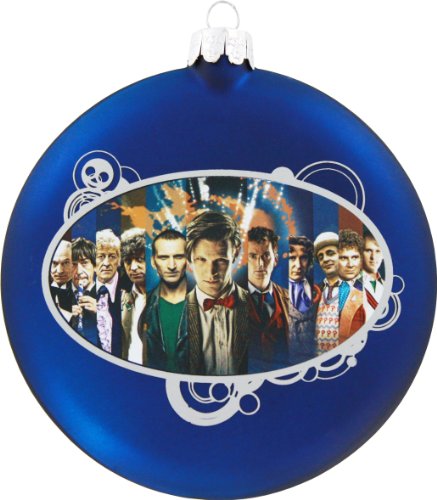 Doctor Who Kurt Adler Dr. Who Glass Disc Ornament, 100mm Doctor Who Kurt Adler Dr. Who Glass Disc Ornament, 100mm