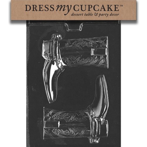 Dress My Cupcake DMCK081SET Chocolate Candy Mold, Cowboy Boots for Specialty Box, Set of 6