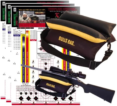 BULLS BAG P.G. (Proving Ground-Series) Tactical Rifle Shooting Rest with DNDZ-Target Technology! Spcl Ops-factory Pack (Unfilled) #16022-FP Bench Black-Gold/Tuff-Tec 15"