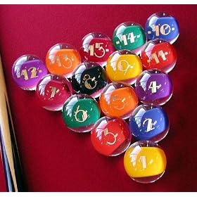 Click here to buy EPCO Clear Rocco Style Pool Billiard Ball Set.