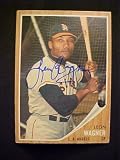 Leon Wagner Los Angeles Angels #491 1962 Topps Autographed Baseball Card