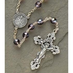 Set of 2 Amethyst Venetian Beaded Rosaries With 8MM Glass Beads 22
