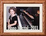 5x7 JUMBO ~ PIANO RECITAL 2011 Landscape Picture Frame ~ Laser Cream Marble Mat with Fruitwood Stained Oak Frame