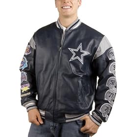 Dallas Cowboys Commemorative Super Bowl Champions Leather Varsity Jacket