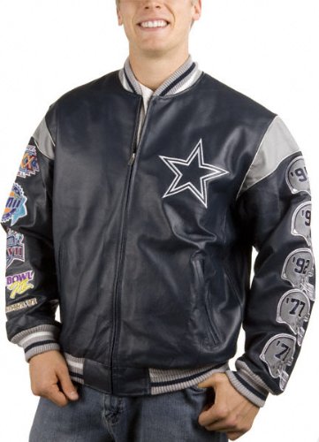 Buy Dallas Cowboys Commemorative Super Bowl Champions Leather Varsity Jacket