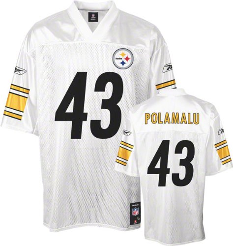 Troy Polamalu Pittsburgh Steelers White Mid-Tier NFL Youth Jersey (X-Large 18/20)