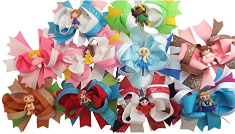 Large Boutique 5in Hair Bows for Women, Teens & Toddlers [10pcs] ⌘Grosgrain Ribbon w/ High Quality Alligator Clips ⌘Perfect Hair Accessories for Girls Of Any Age ⌘Great Accent for Pigtails Or as a Fashion Headband Addition ⌘Makes a Fantastic Gift