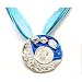 Blue Round Fashion Stone Set Pendant On Multi Strand Blue 18"/20" Cord Chain