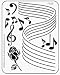 The Stencil Collection Musical Notes Embossing Brass Stencil for Scrapbooking, Card Making, and Pape