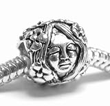 Queenberry 925 Sterling Silver Flower Angel Fairy Lady Charm For Pandora Troll Biagi Chamilia European Charm Bracelets
