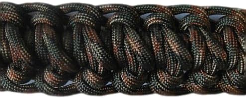 550 Paracord Survival Belt with Plastic Side-Release Buckle (Woodland Camo, Medium)