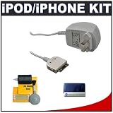 CTA Travel Charger + Accessory Kit for Apple iPod 20GB, 30GB, 40GB, 60GB, (3rdG -5thG) mini, nano and video