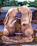 Outdoor Living : Romance in the Garden Kissing Rabbits Garden Statuary