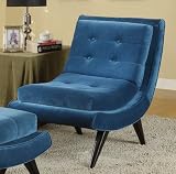 Cerulean Blue Armen Living 5th Avenue Armless Swayback Lounge Chair
