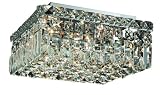Elegant Lighting 2032F12C/RC Maxim 5.5-Inch High 4-Light Flush Mount, Chrome Finish with Crystal (Clear) Royal Cut RC Crystal