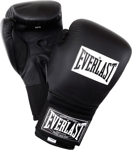 CLOSEOUT EVERLAST VELCRO TRAINING GLOVES 14 OZ BK