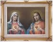 Immaculate Heart of Mary and Sacred Heart of Jesus by Simeone Framed Art, 16" x 20" - MADE IN ITALY