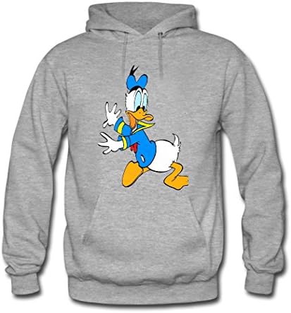 HanjieO Donald Duck Fashion Long Sleeve Hoodies For Men Large Gray