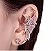 Clip Clamp Earring Creazy® Women's Cute Crystal Butterfly Wings Ear