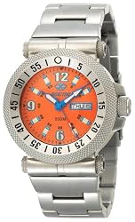 REACTOR Men's 63008 Fallout Orange Dial Stainless Steel Watch