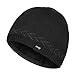 OMECHY Mens Winter Warm Knitting Hats Plain Skull Beanie Cuff Toboggan Knit Cap,Black